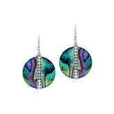 AE-1199-AB Sterling Silver Earring With Round Abalone Shell Jewelry Bali Designs Inc